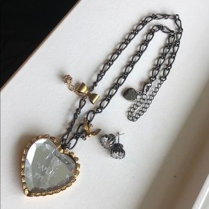 Betsey Johnson Fly With Me Necklace & Earrings